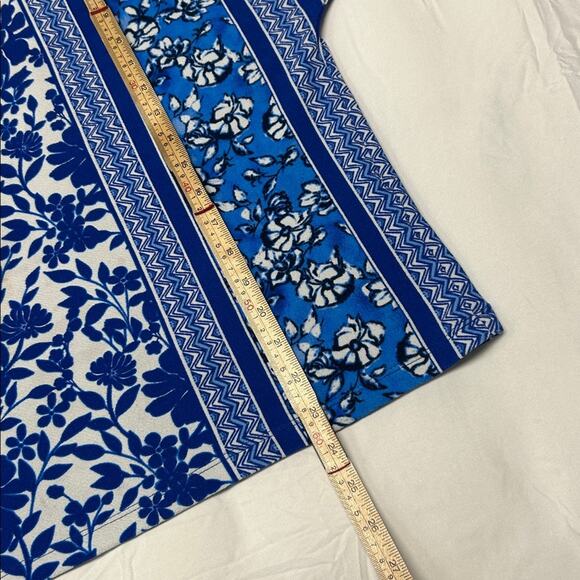 Bob Mackie Mix Floral Print Dolman Sleeve Knit Top Size Medium Blue Art To Wear - Picture 5 of 8